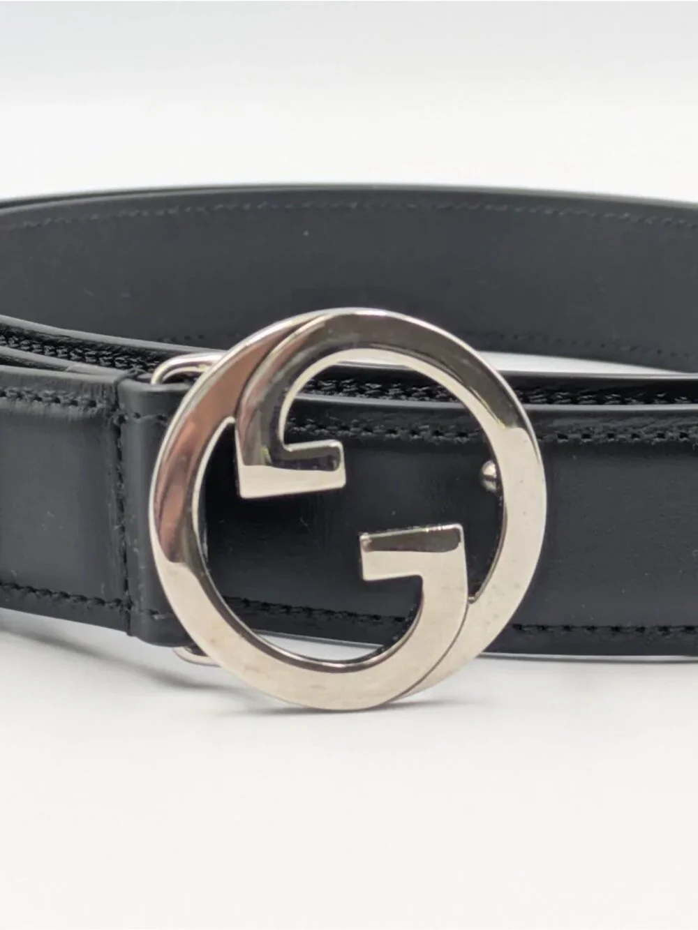 Gucci Men’s Interlocking G Ciny Calfskin W30mm Belt Black 120cm 734771